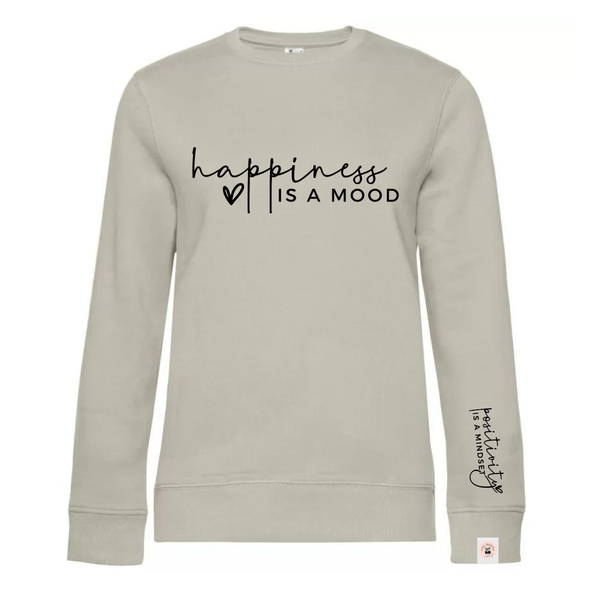 HAPPINESS AND POSITIVITY felpa girocollo in caldo cotone