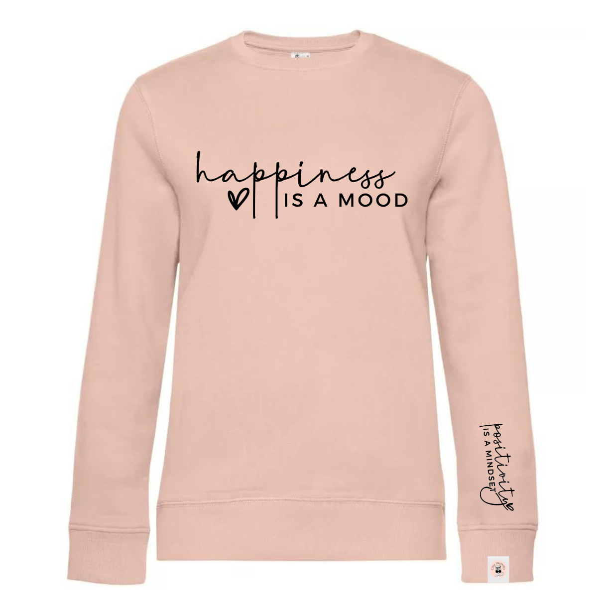 HAPPINESS AND POSITIVITY felpa girocollo in caldo cotone
