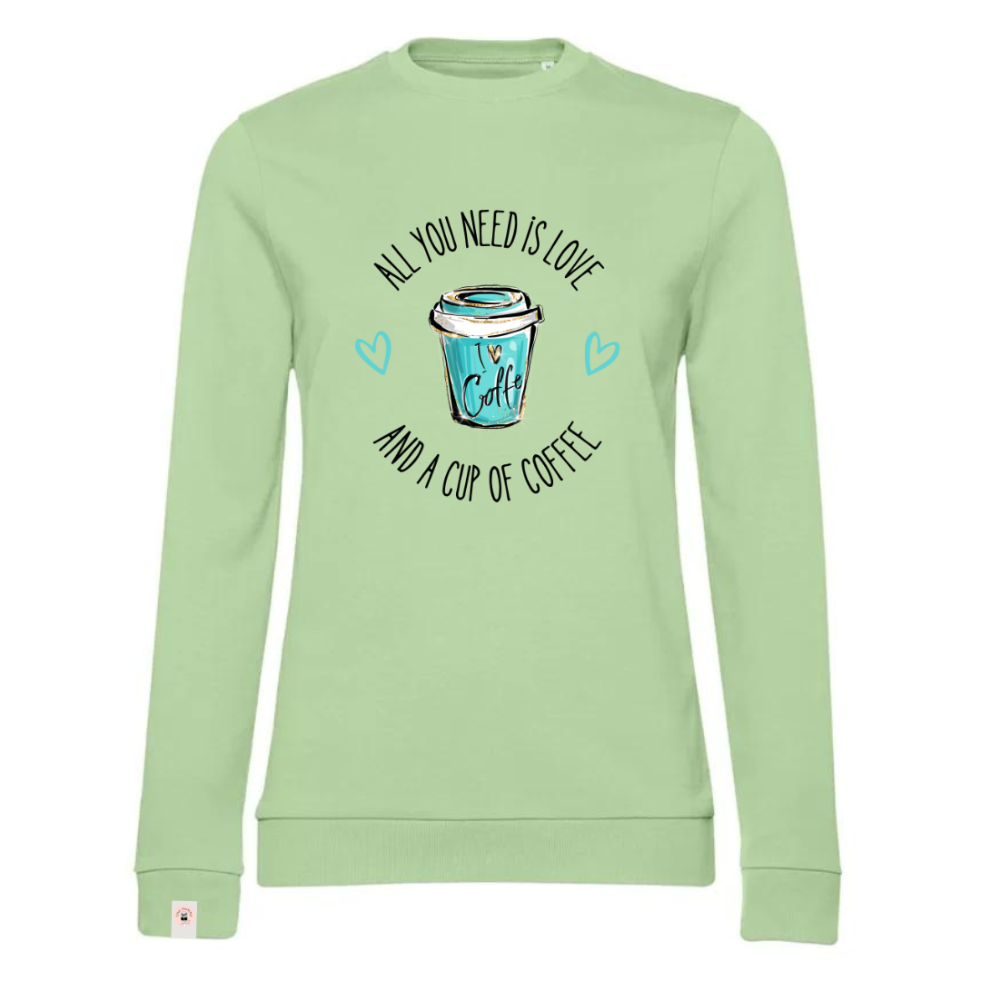 LOVE & COFFEE felpa girocollo leggera French Terry