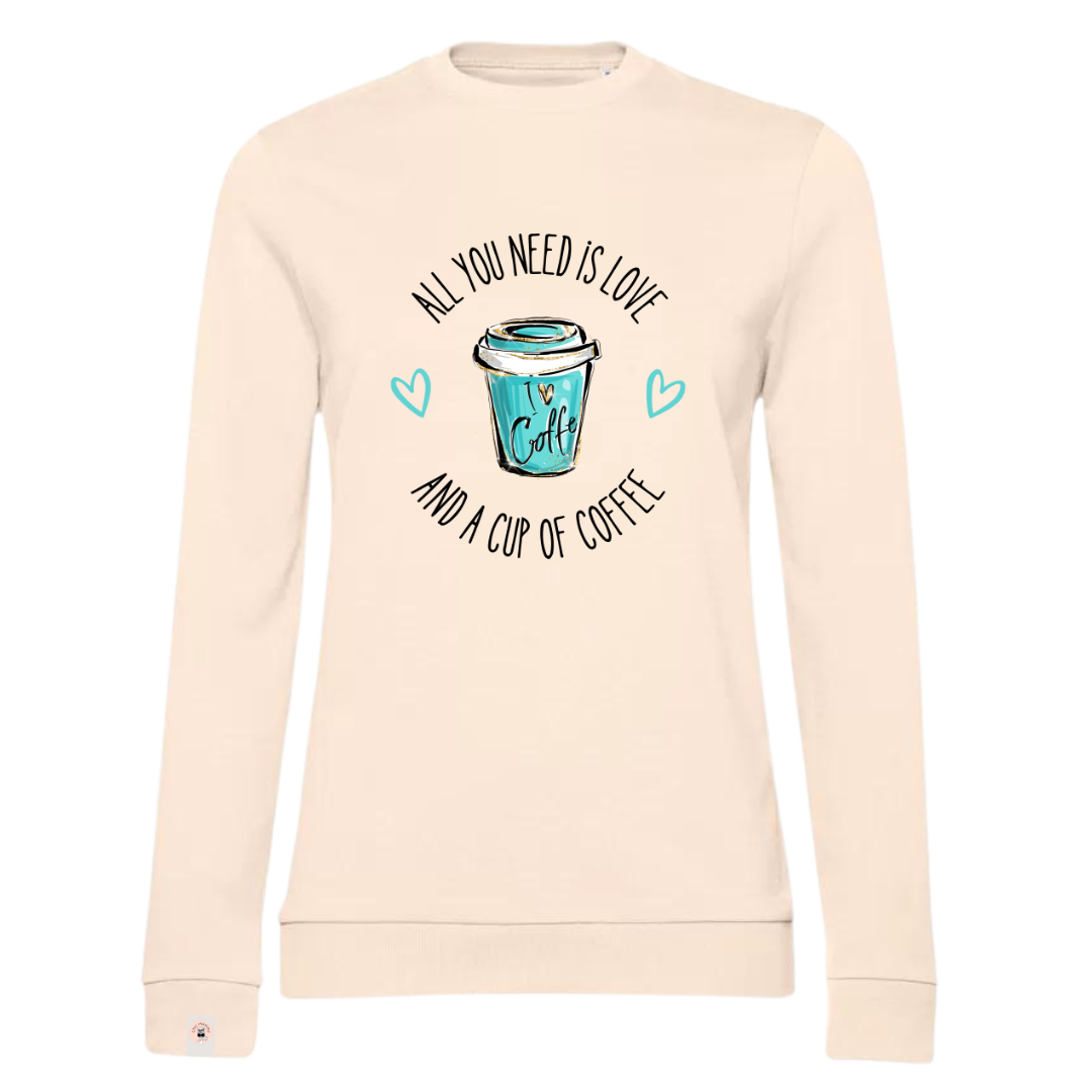 LOVE & COFFEE felpa girocollo leggera French Terry