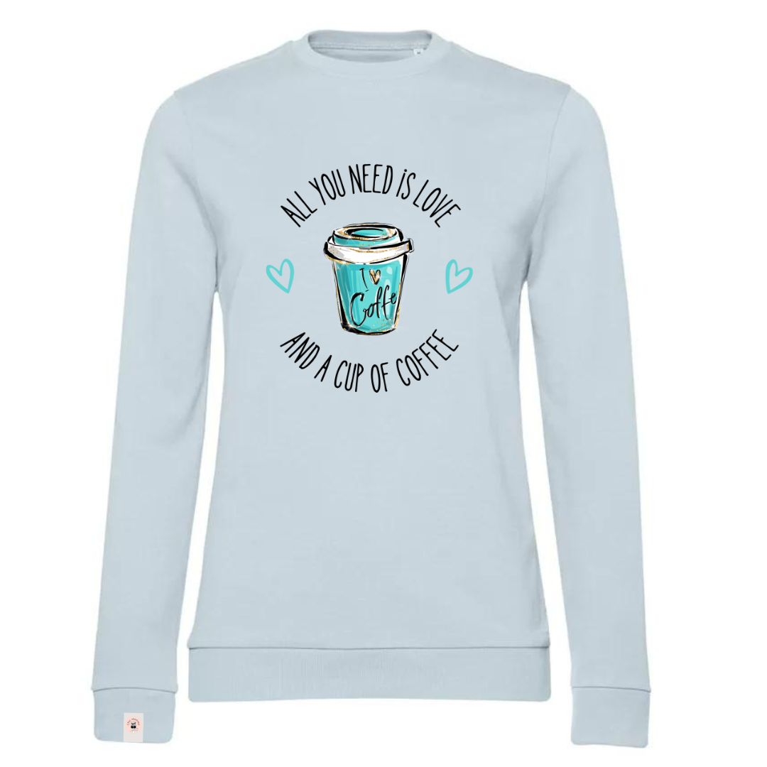 LOVE & COFFEE felpa girocollo leggera French Terry