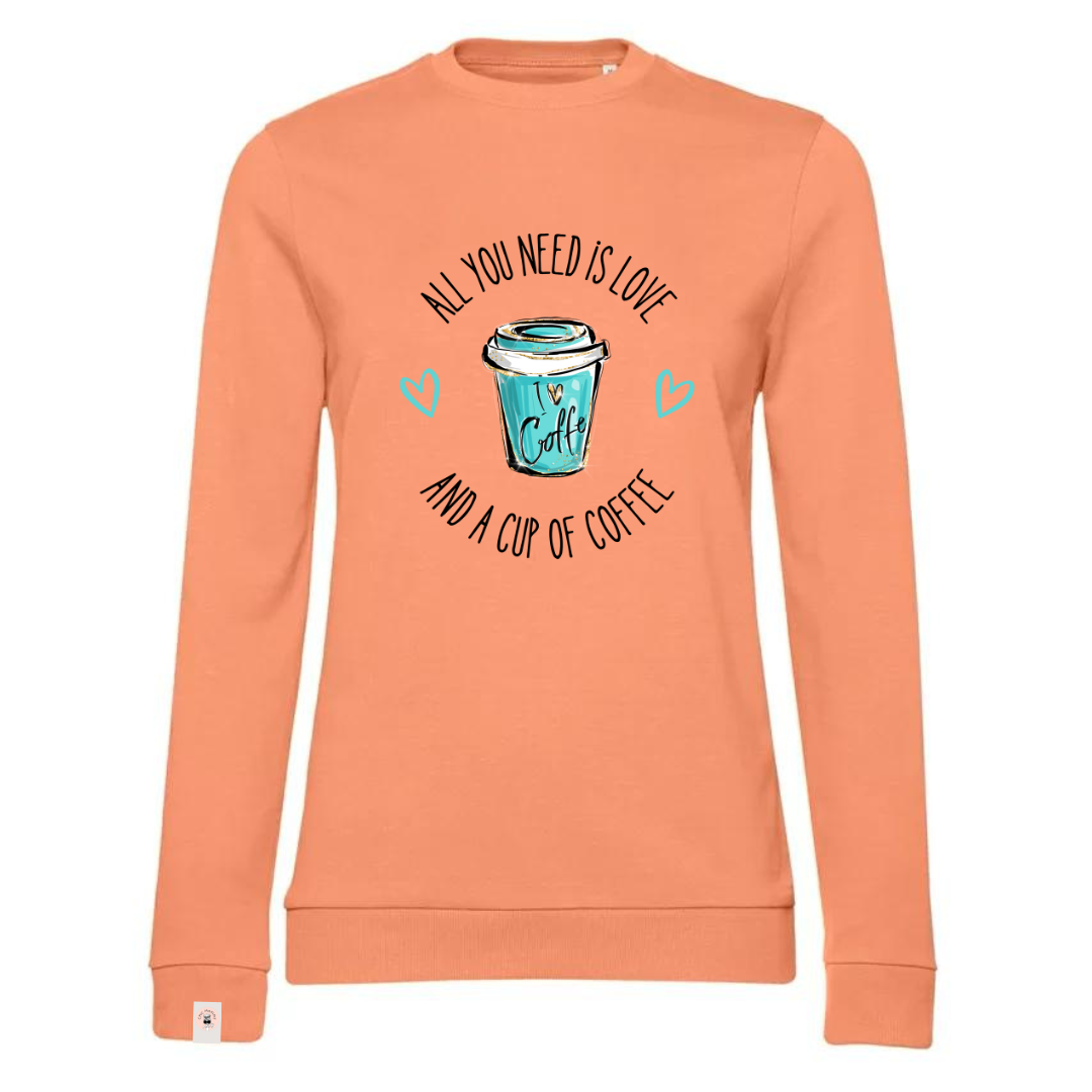LOVE & COFFEE felpa girocollo leggera French Terry